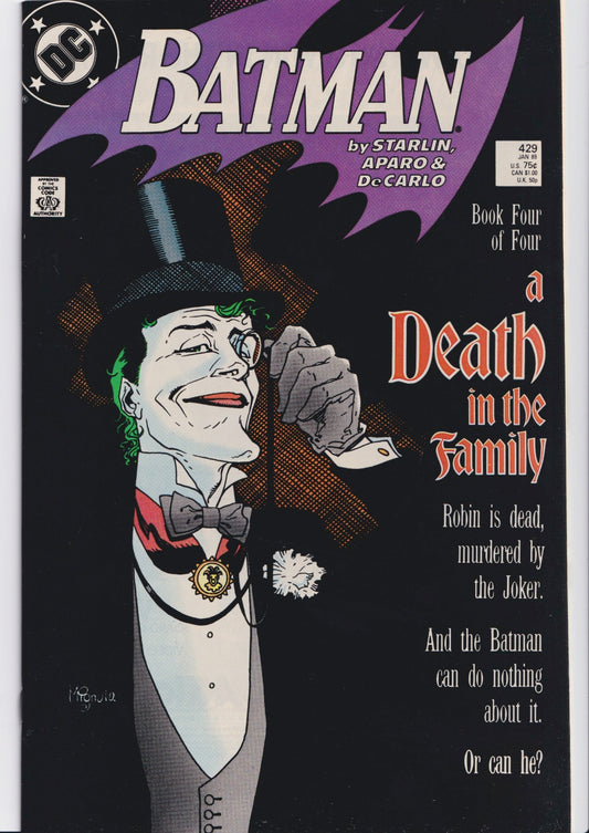Batman #429 (1989) Jason is dead! Very Fine