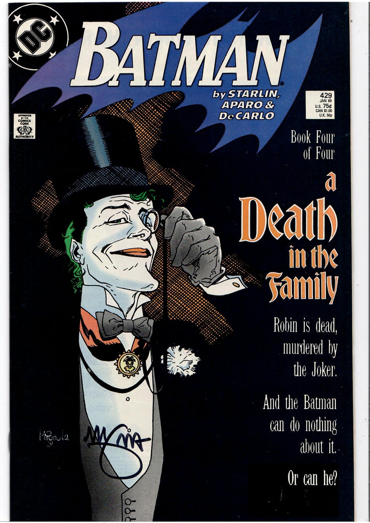Batman #429 (1989) Signed by Mignola Jason is dead! Very Fine