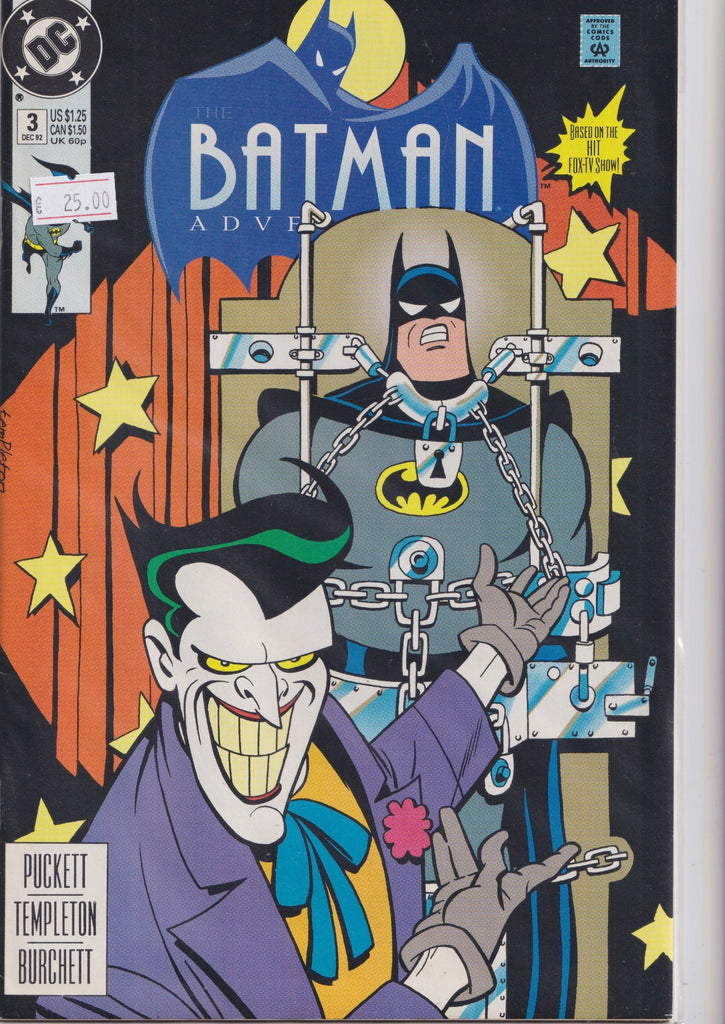 Batman Adventures #3 (1992) Based on Batman The Animated Series Joker Very Fine