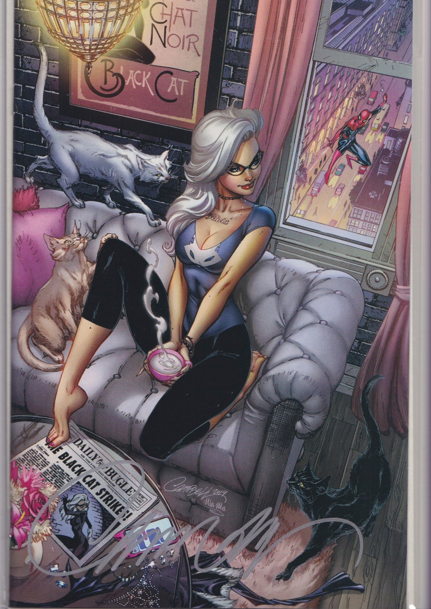 Black Cat #1 (2015) Ultra rare Virgin cover signed Variant Campbell (002)  NM