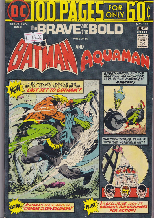 Brave and the Bold #114 (1974) Batman and Aquaman Fine