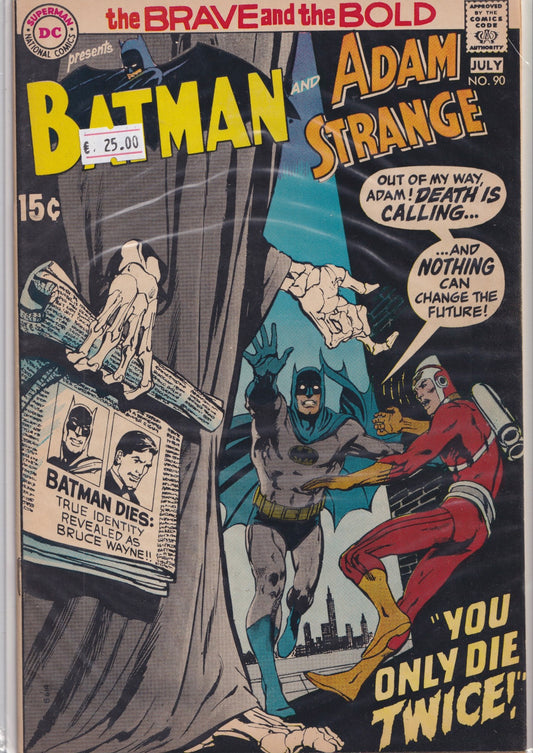 Brave and the Bold #84 (1969) Adams cover  Batman and Adam Strange  Fine