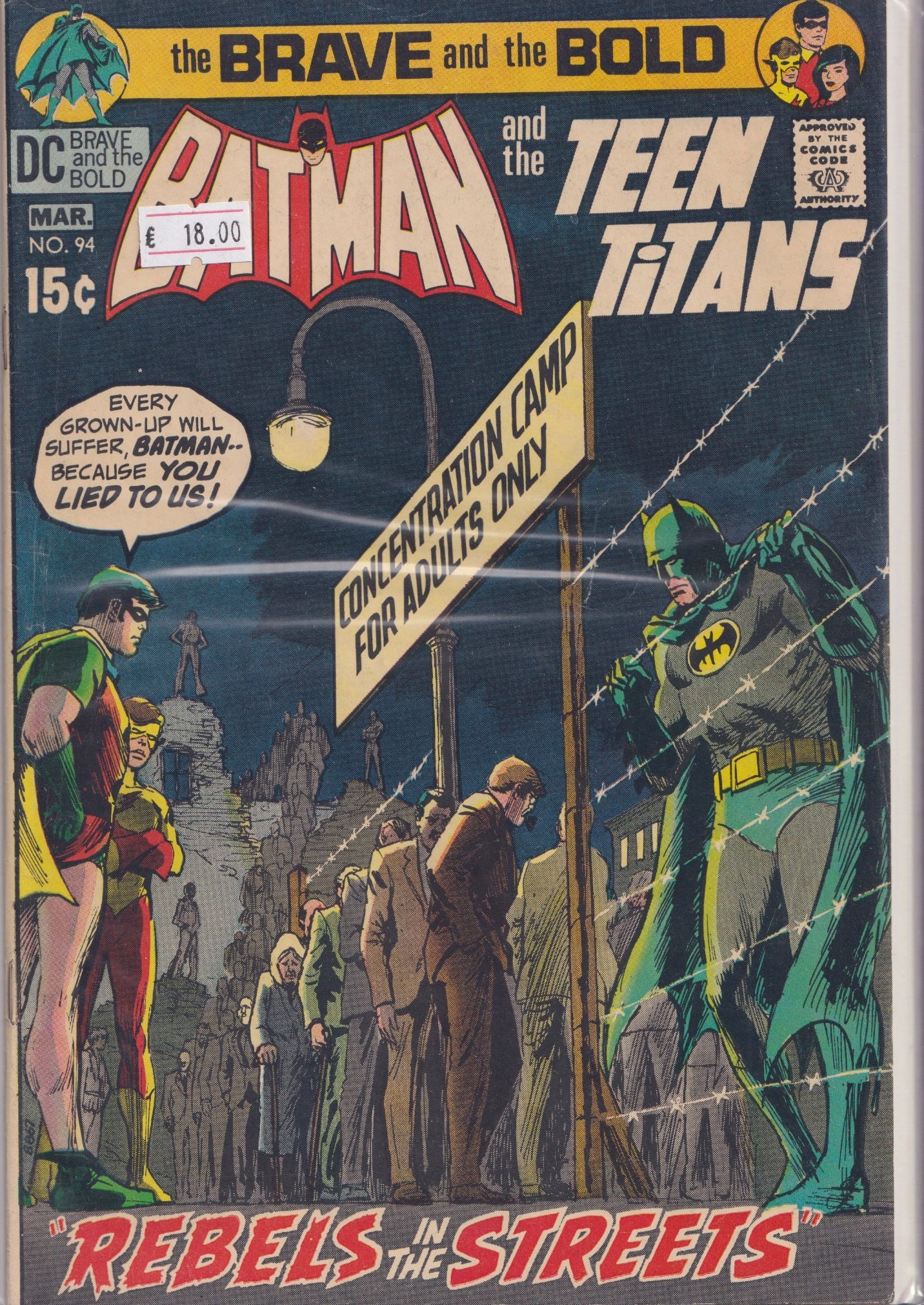 Brave and the Bold #95 (1971) Batman and the Teen Titans  Fine