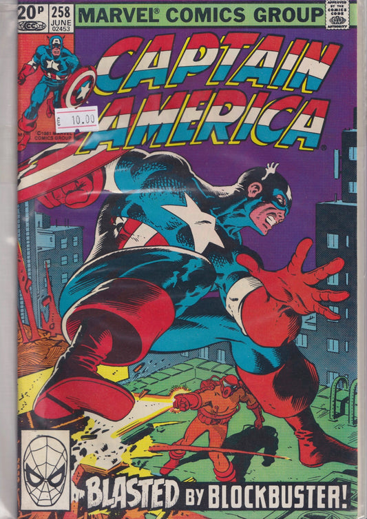 Captain America #258 (1981) Zeck art very fine FCL