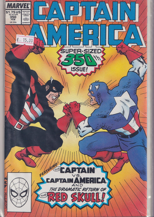 Captain America #350 (1989) Red Skull Byrne art Very Fine FCL