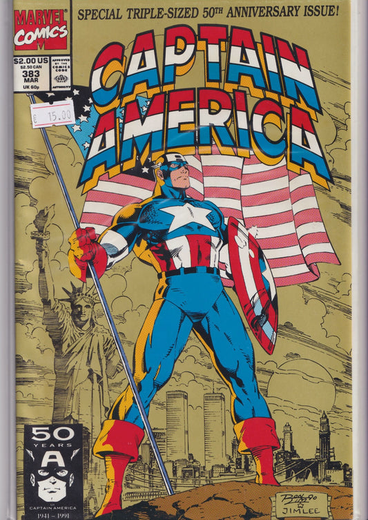 Captain America #383 (1991) 50th Anniversary issue  Very Fine FCL