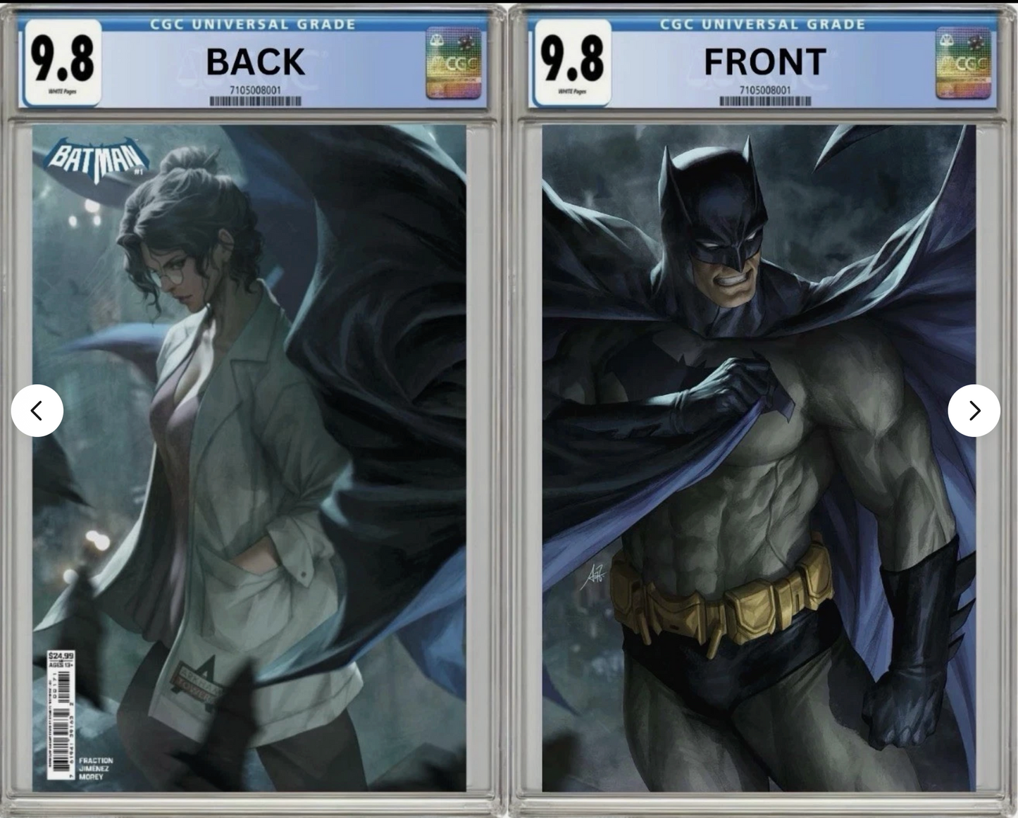 Batman #1 (2025) Foil Cover wraparound Cover by Stanley Artgerm Lau  CGC9.8