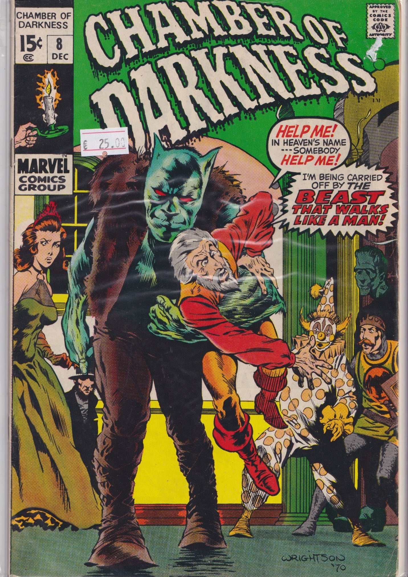 Chamber of Darkness #8 (1970) Marvel 's 70's horror anthology Whrightson art Very Fine