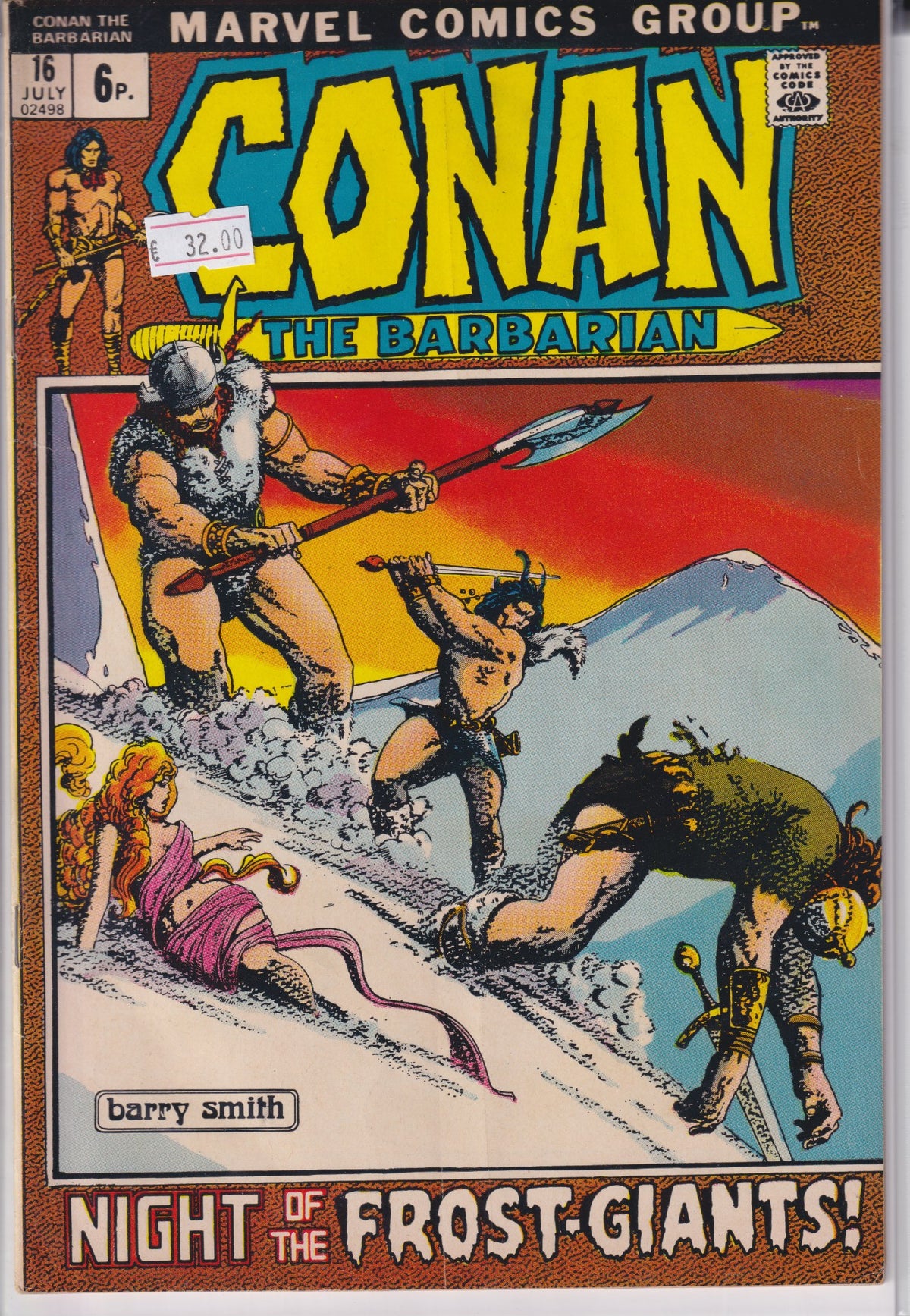 Conan #16 (1972) Barry Smith Vf - French Comics Lovers