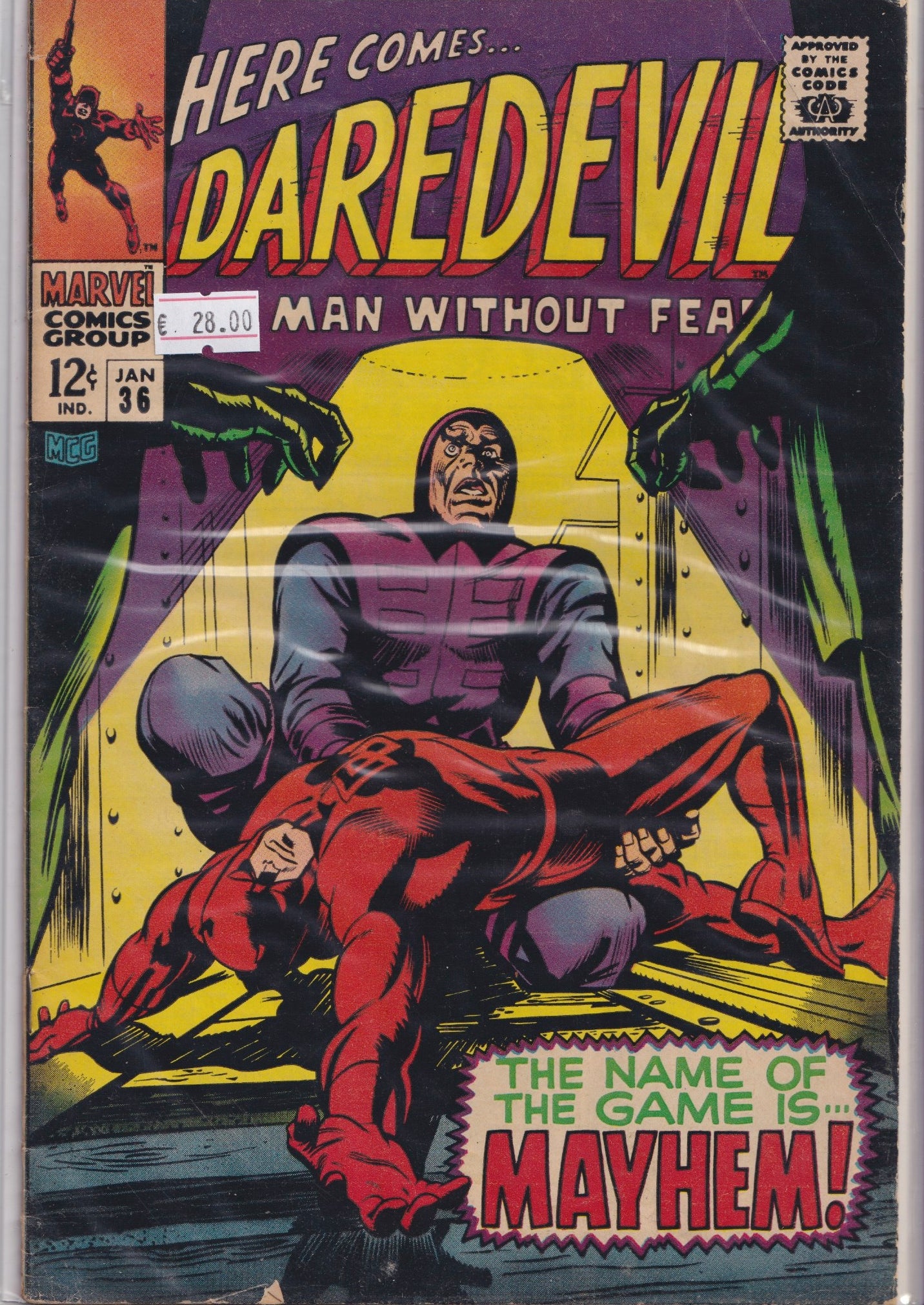 Daredevil #36 (1968) Colan DD  art Fine -