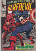 Daredevil #43 (1968) Colan DD  art vs Captain America  Fine