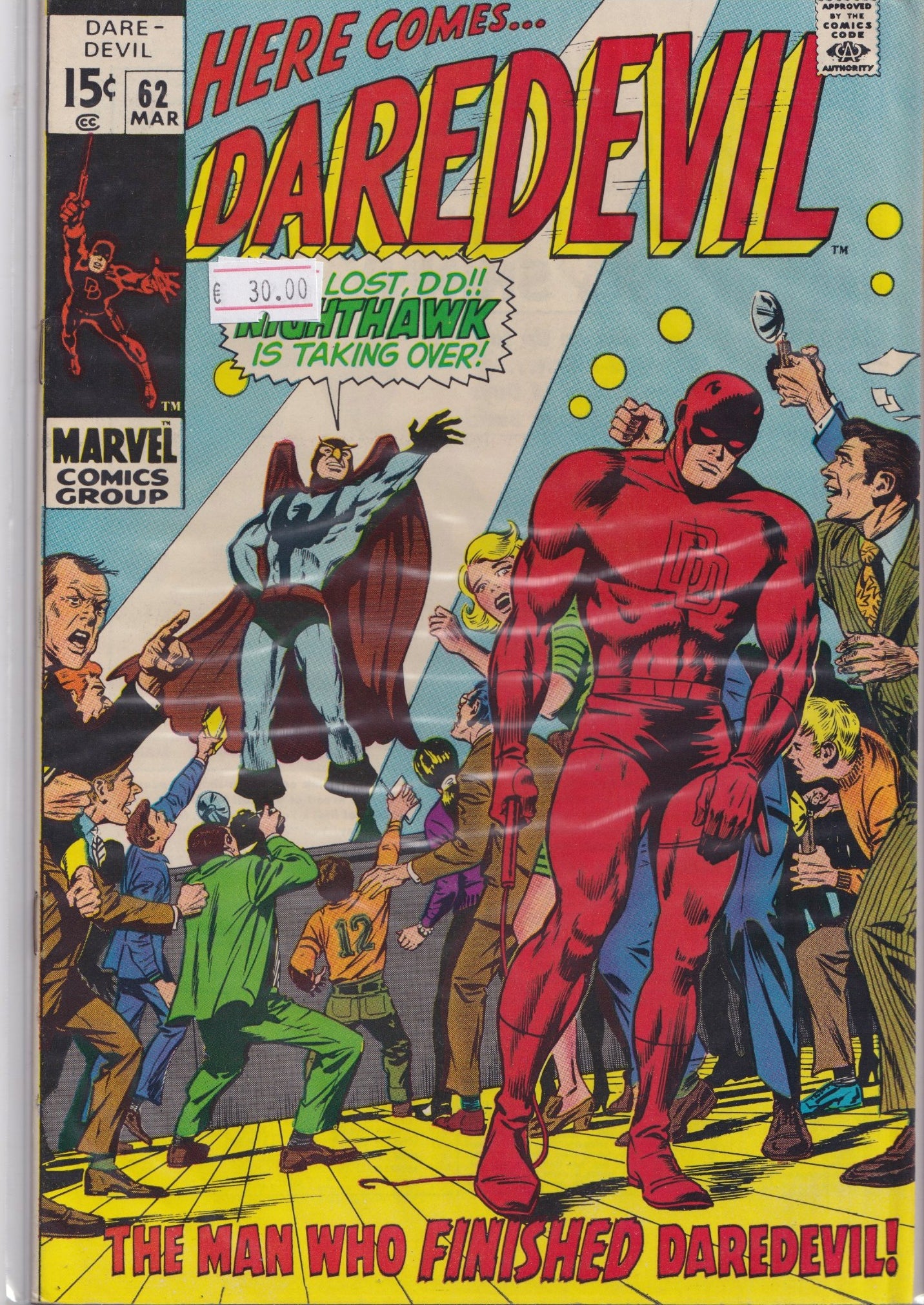 Daredevil #62 (1970) Nighthawk Colan DD art very Fine
