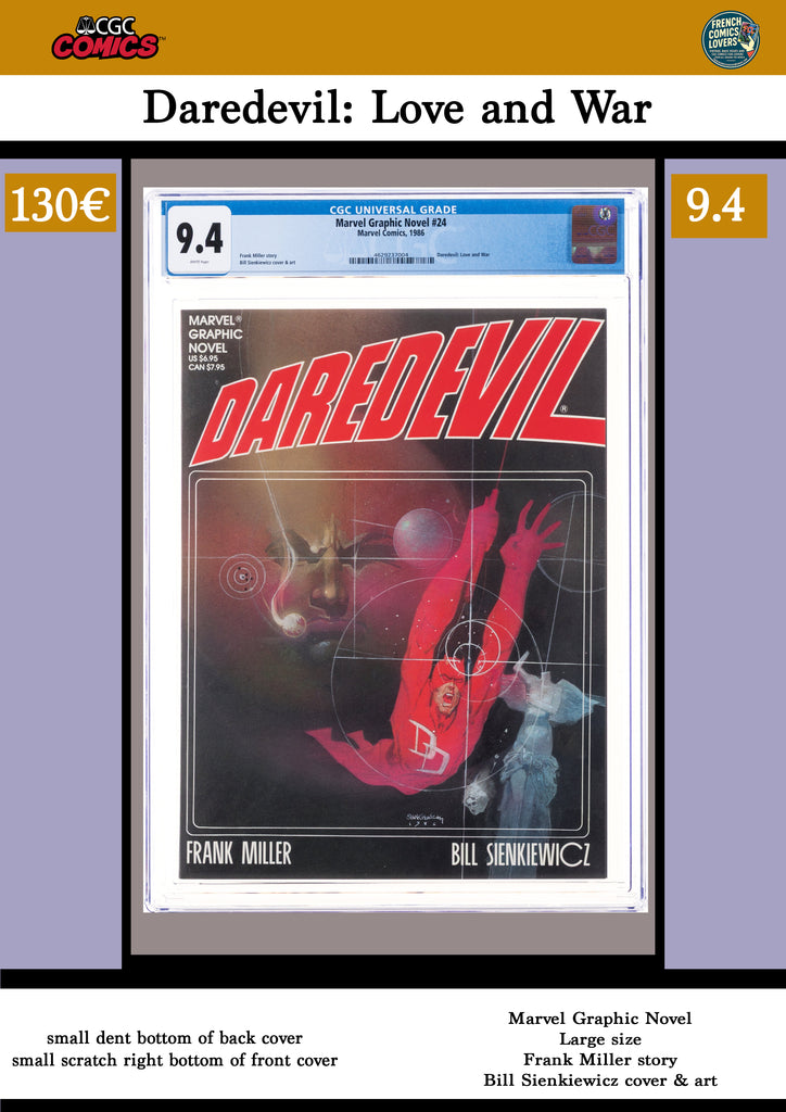 Daredevil Love & Death  Graphic Novel (1986)Miller/Sienkiewicz  CGC 9.4