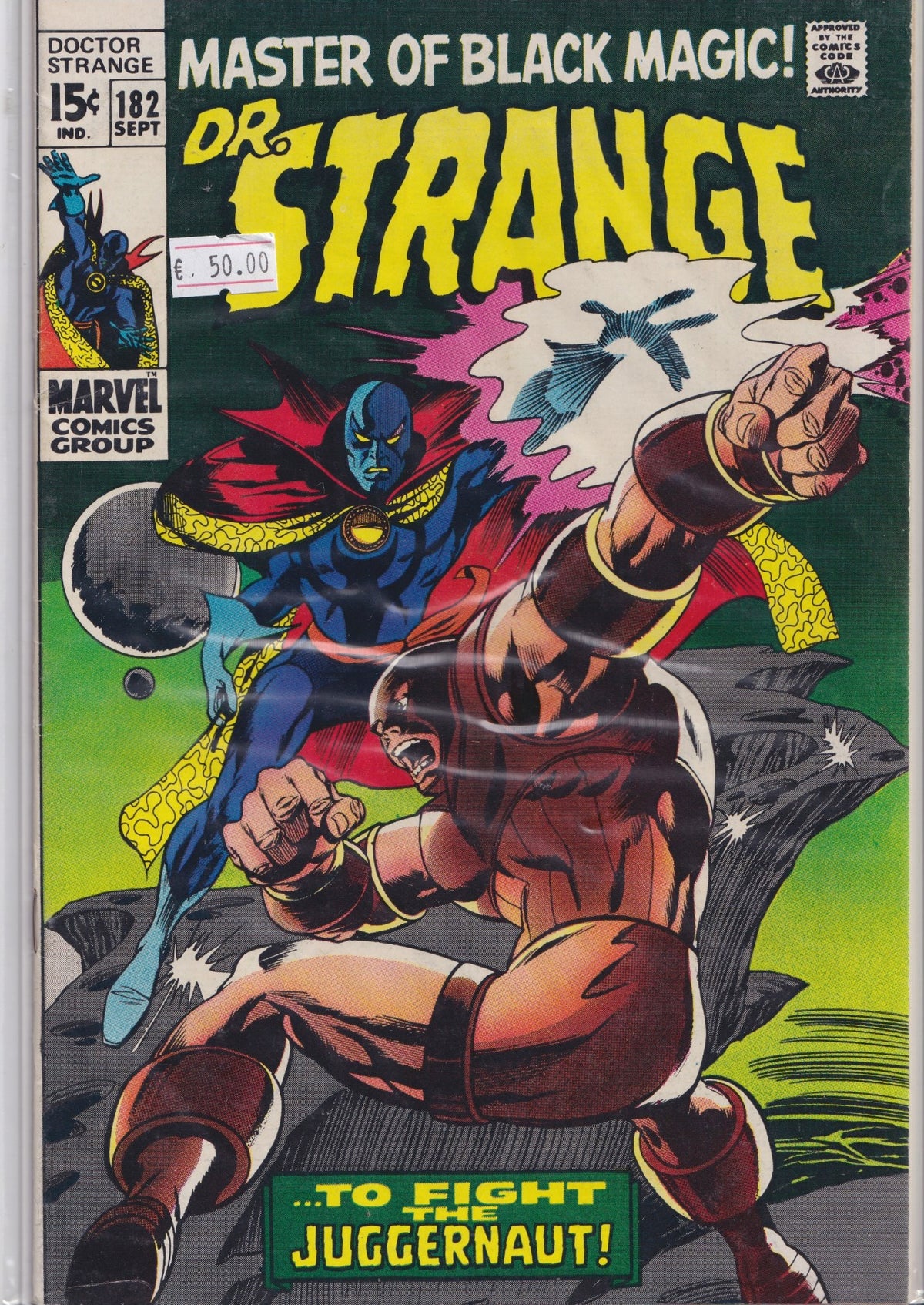 Doctor Strange #182 (1969) Juggernaut  Very Fine FCL
