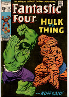 Fantastic  Four #112 (1971) Classic issue,Classic cover Thing vs Hulk Very Fine