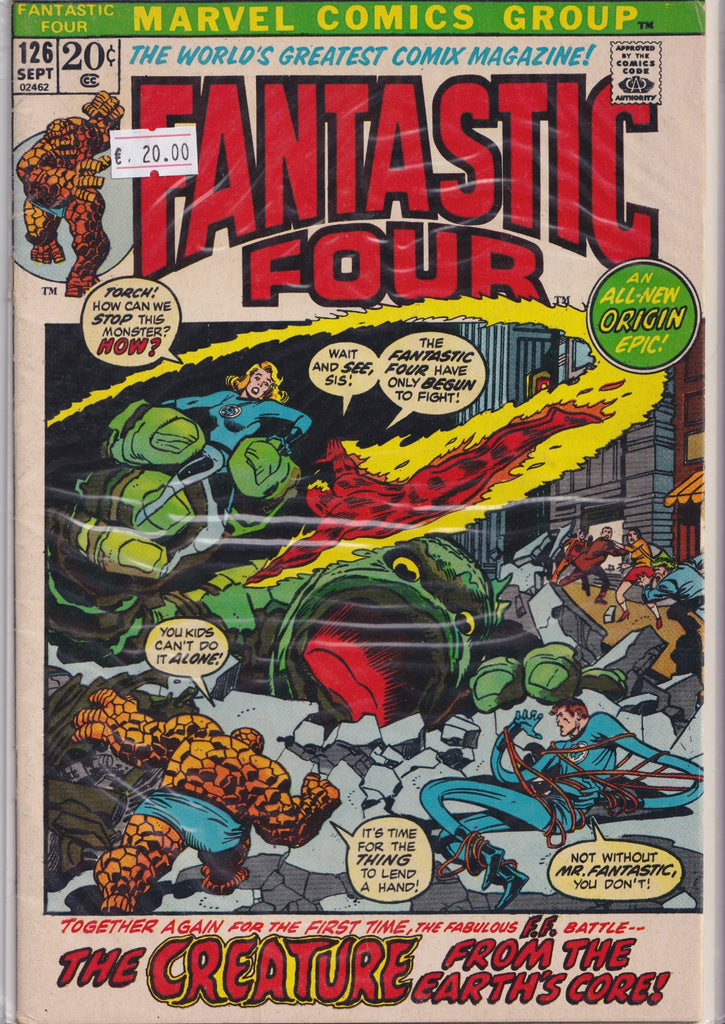 Fantastic Four #126 (1972) origin retelling Fine+