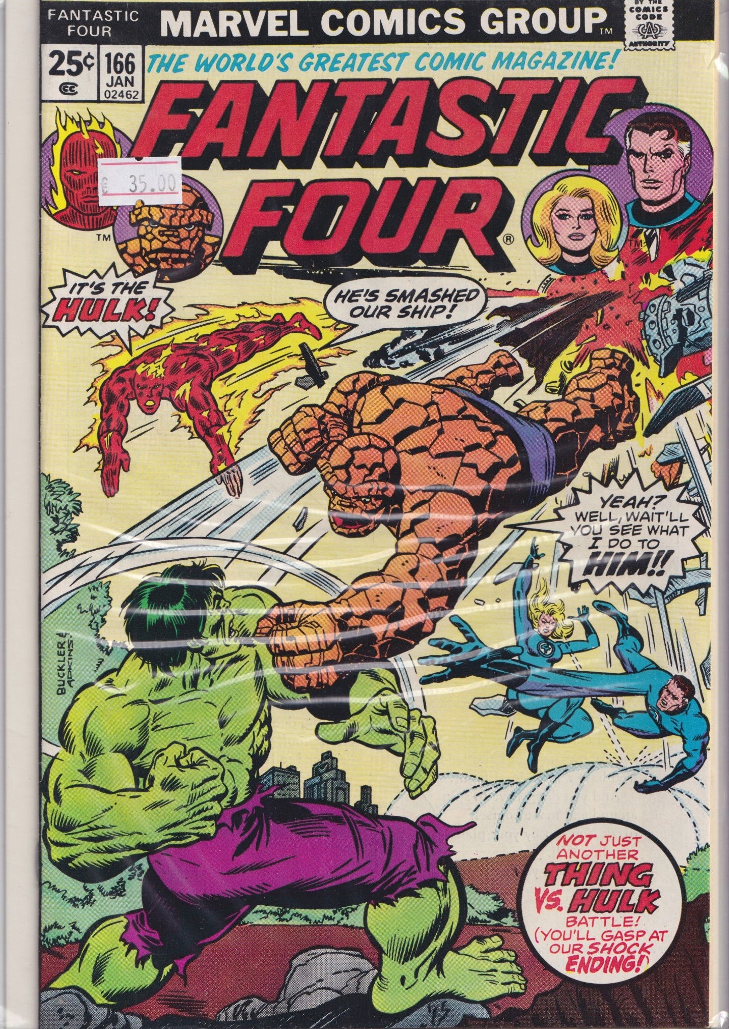 Fantastic Four #166 (1976) vs Hulk Very Fine
