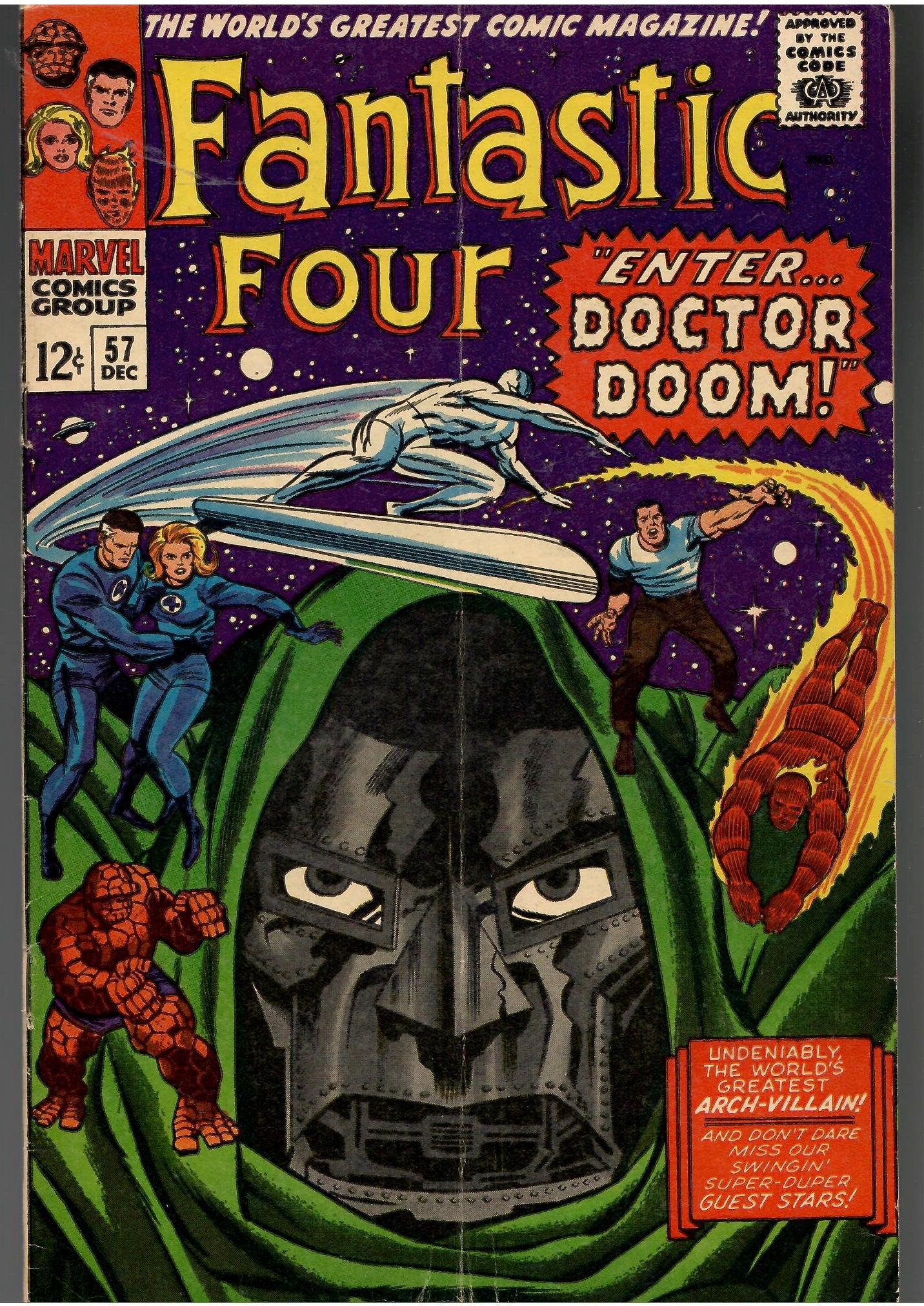 Fantastic Four #57 (1966) Doom cover,Kirby VG