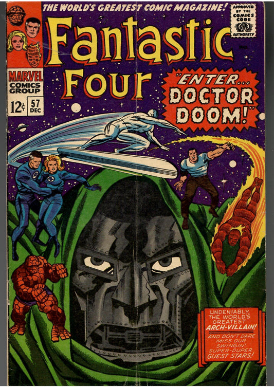 Fantastic Four #57 (1966) Doom cover,Kirby VG
