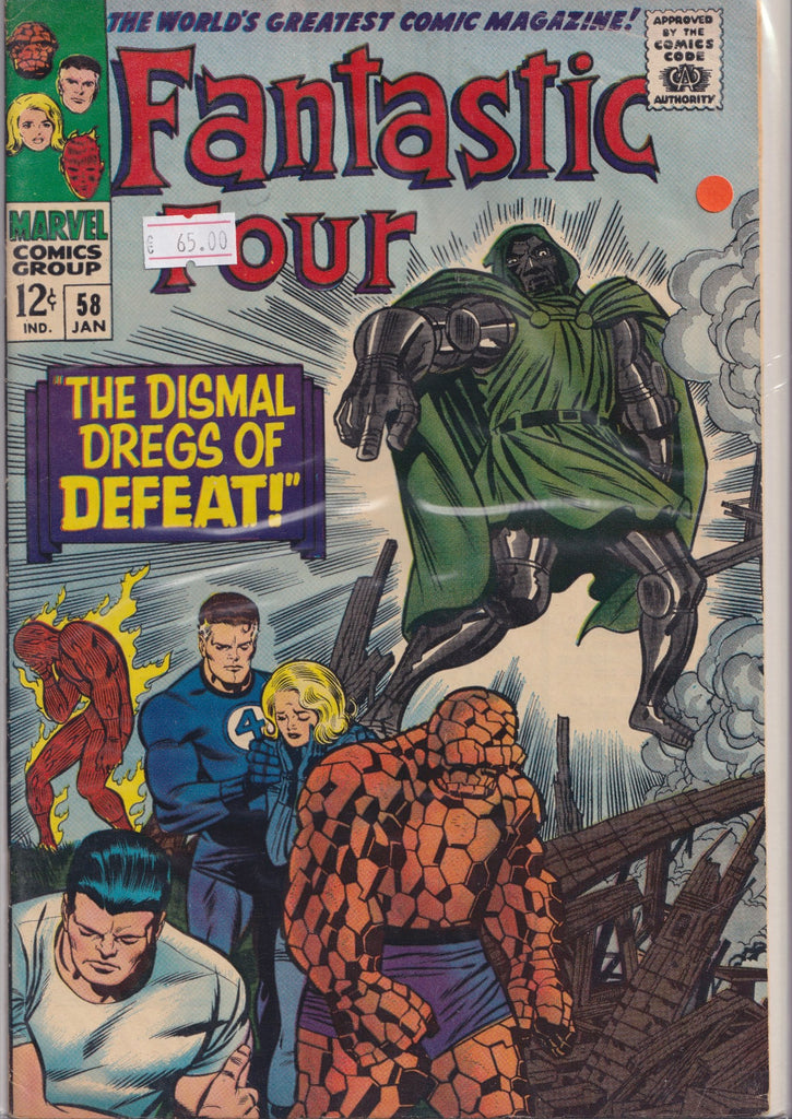 Fantastic Four #58 (1967) Doom vs Silver Surfer Kirby art Fine+