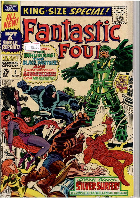 Fantastic Four Annual #5 ( 1967) 1° Psycho Man + 1° Solo Silver Surfer Kirby Very Fine