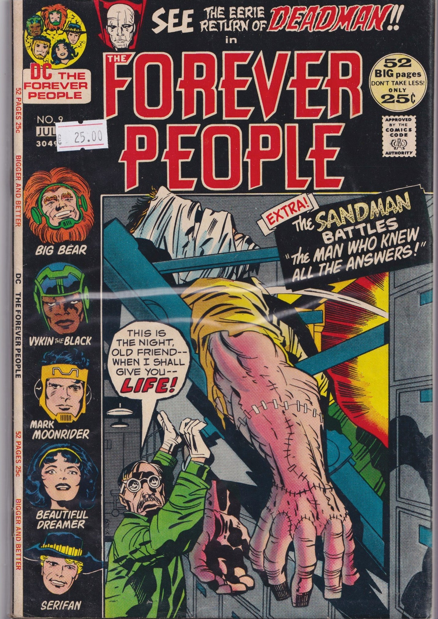 Forever People #9 (1972) Kirby 4 world Deadman Fine+
