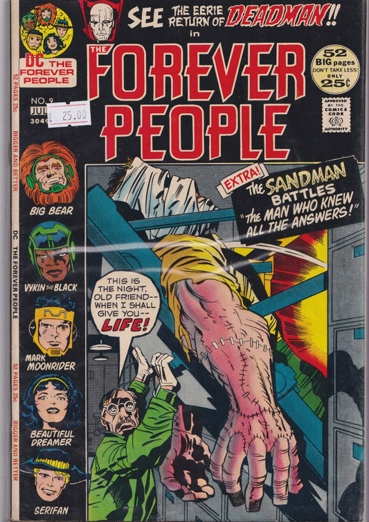 Forever People #9 (1972) Kirby 4 world Deadman Fine+