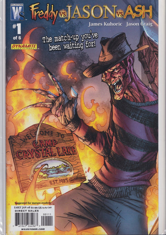 Freddy vs. Jason vs. Ash (2007) 3x connecting Covers by Scott Campbell NM