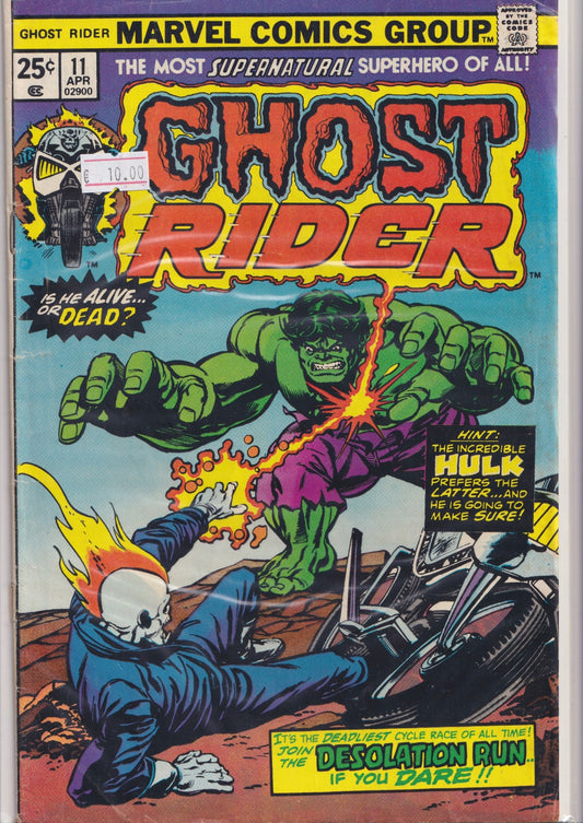 Ghost Rider #11 (1975) vs Hulk  Very good