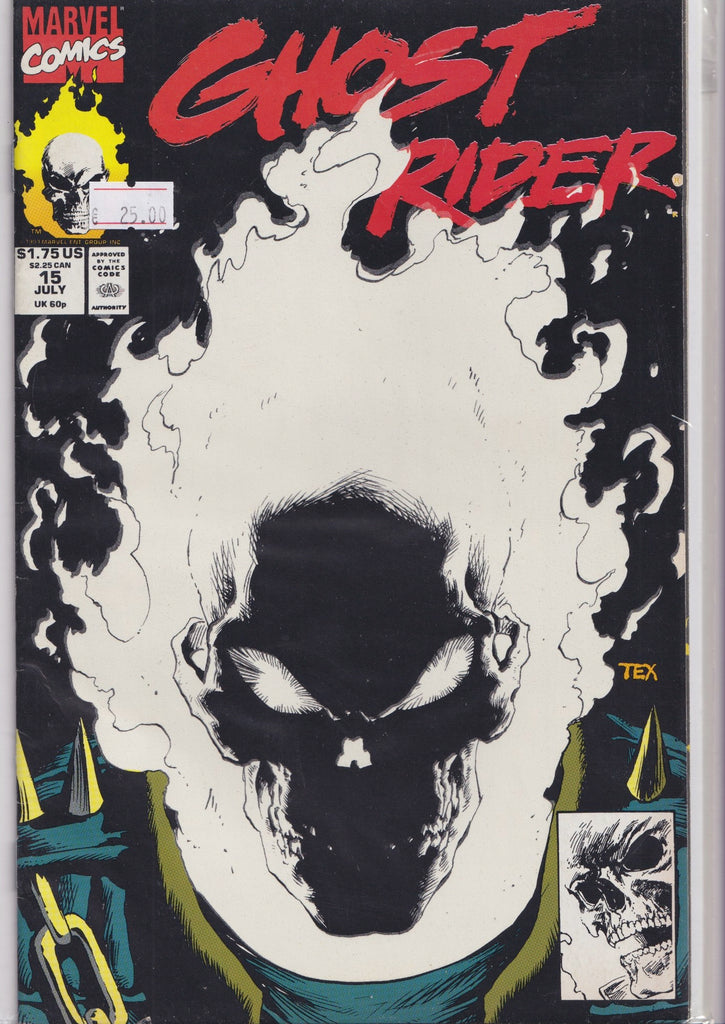 Ghost Rider #15( 1990) New Ghost Rider Glow in the Dark cover Very Fine