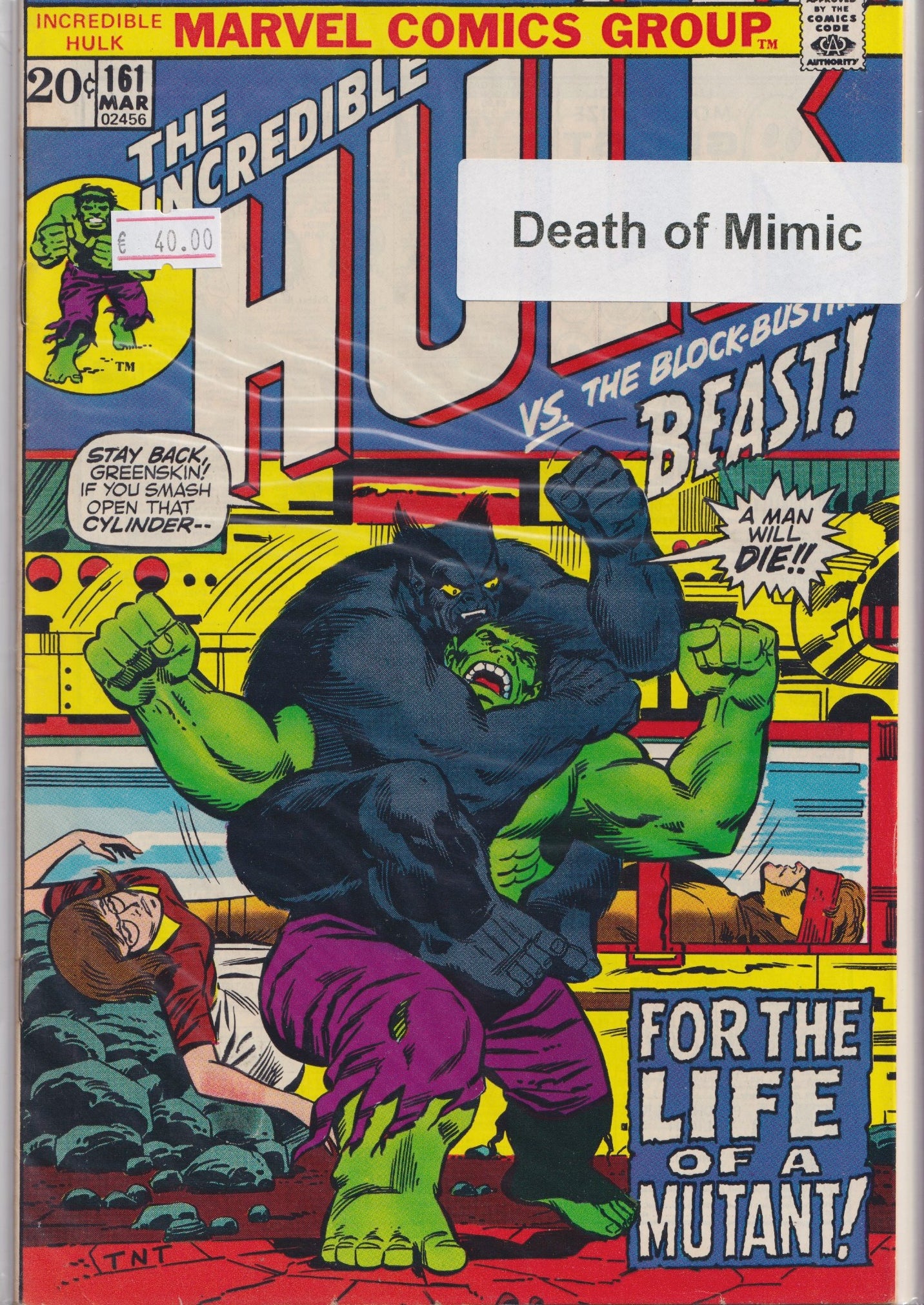 Hulk #161 (1973) Death of Mimic Very Fine