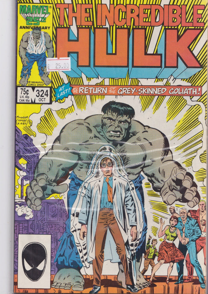 Hulk #324 (1986) return of grey Hulk very Fine