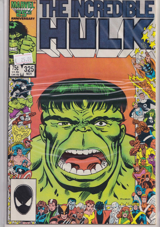Hulk #325 (1986) Fine + marvel anniversary banner