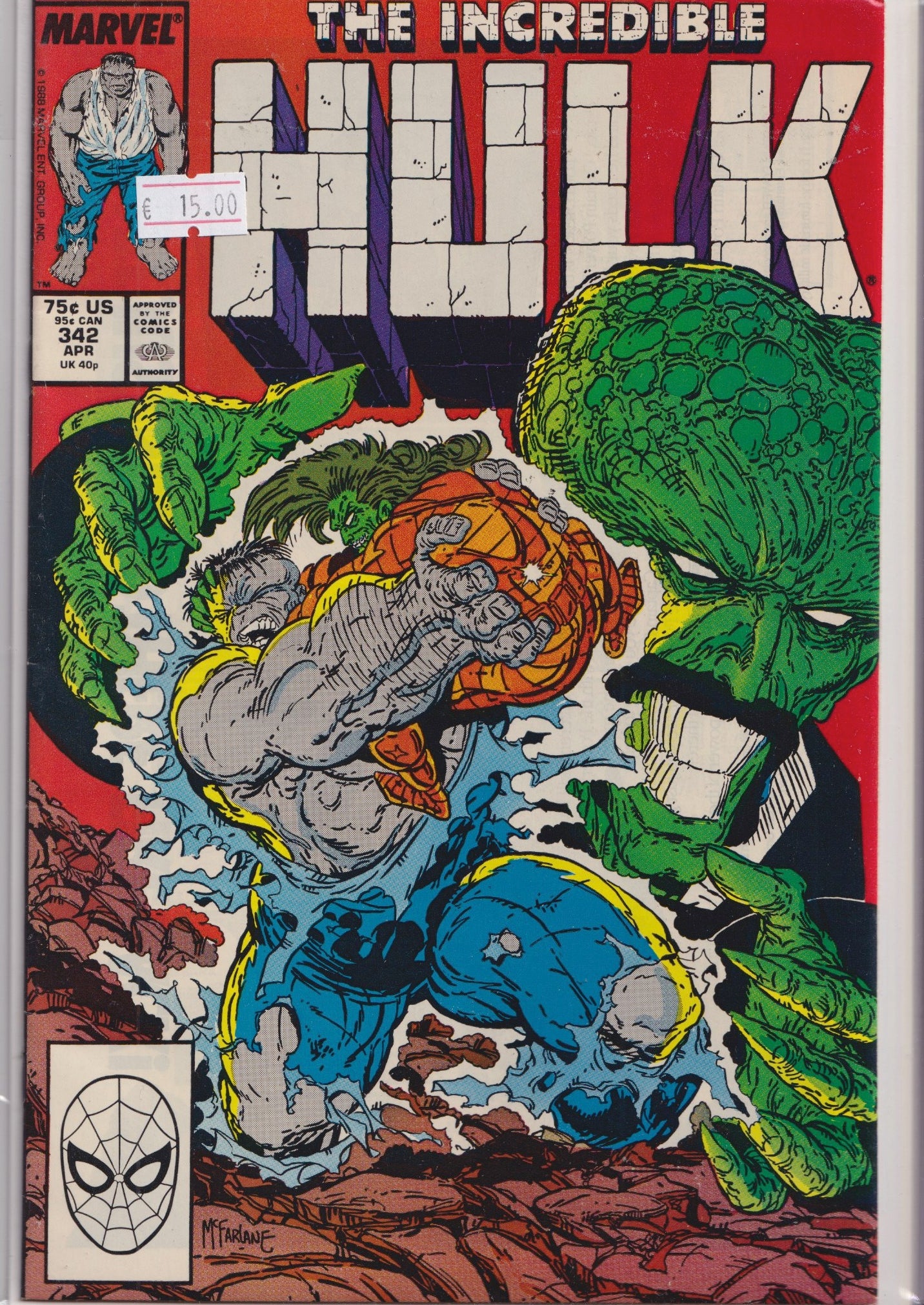Hulk #342 (1988) McFarlane art very Fine