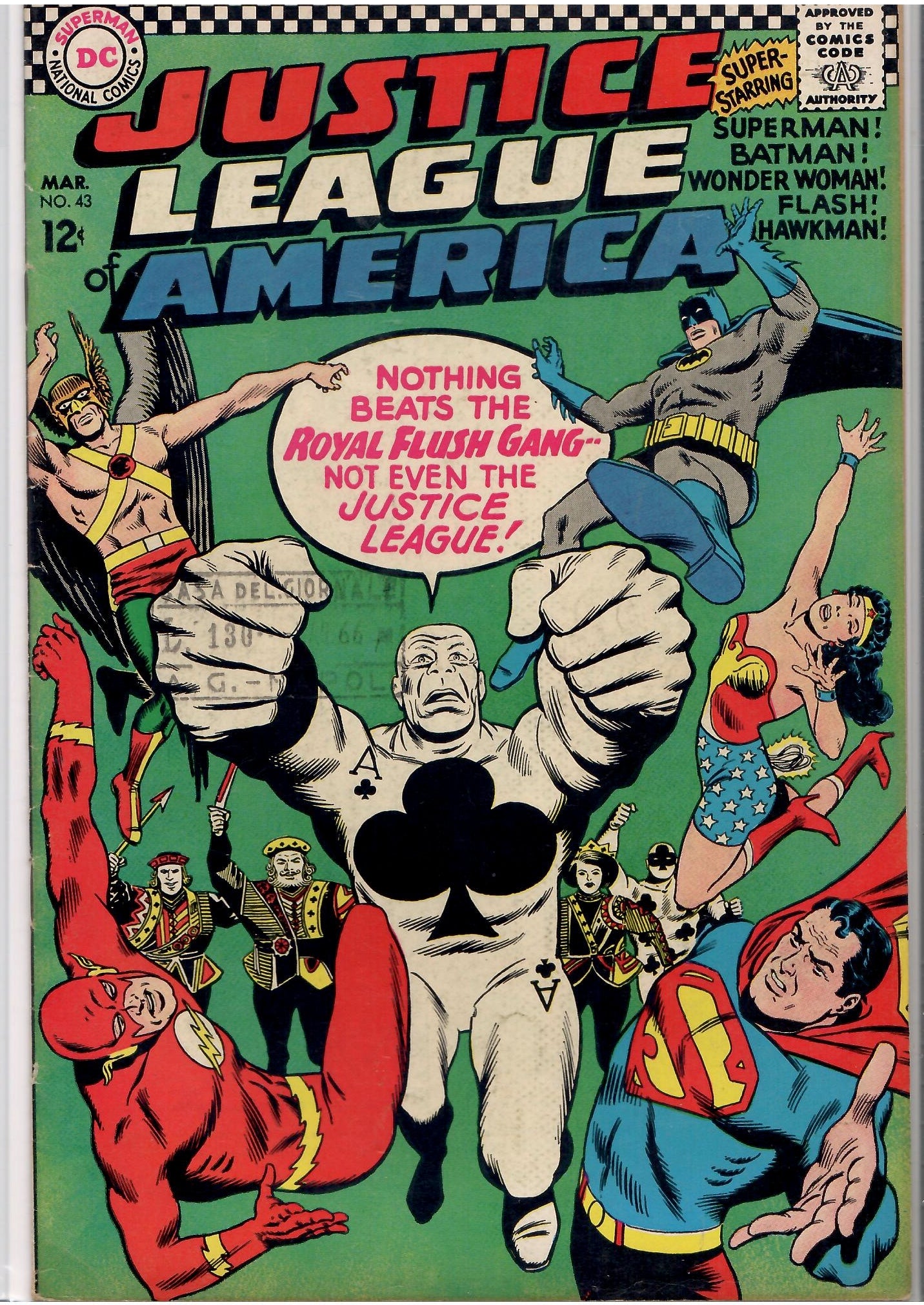 Justice League of America #43 (1966) Royal Flush Gang Silver age VG+