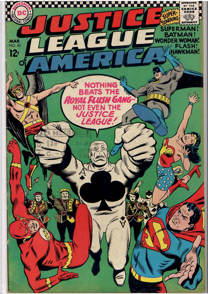 Justice League of America #43 (1966) Royal Flush Gang Silver age VG+