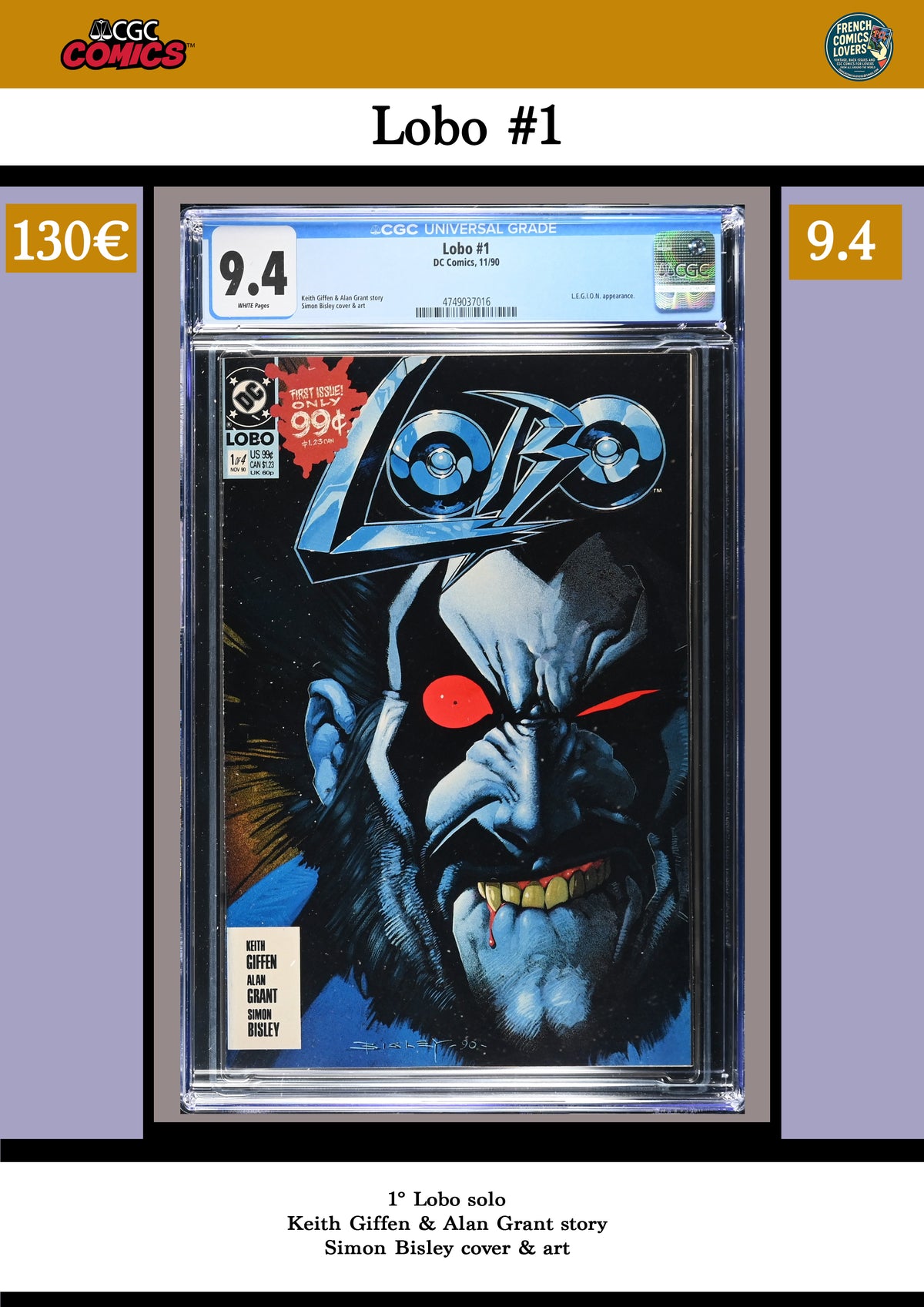 Lobo #1 (1990) 1° solo serie CGC 9.4 FCL