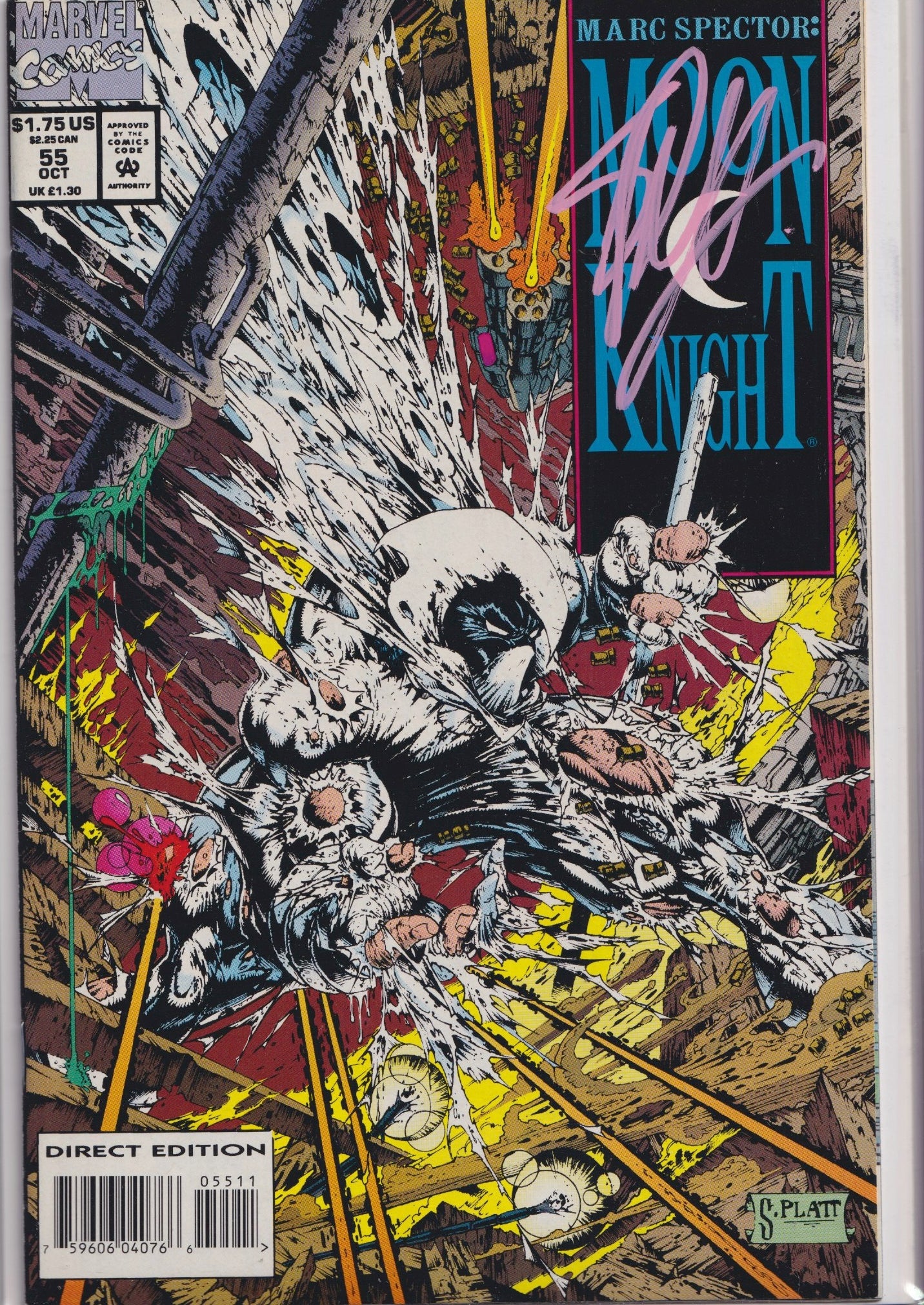 Marc Spector Moon Knight #55 (1993) 1° Platt art Signed  Very Fine