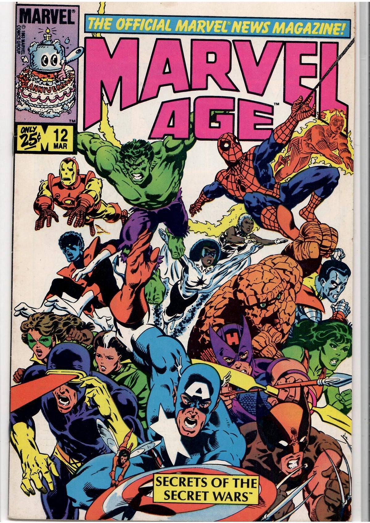 Marvel Age #12 (1984) Secret Wars preview Spider-Man Black costume  costume Fine FCL