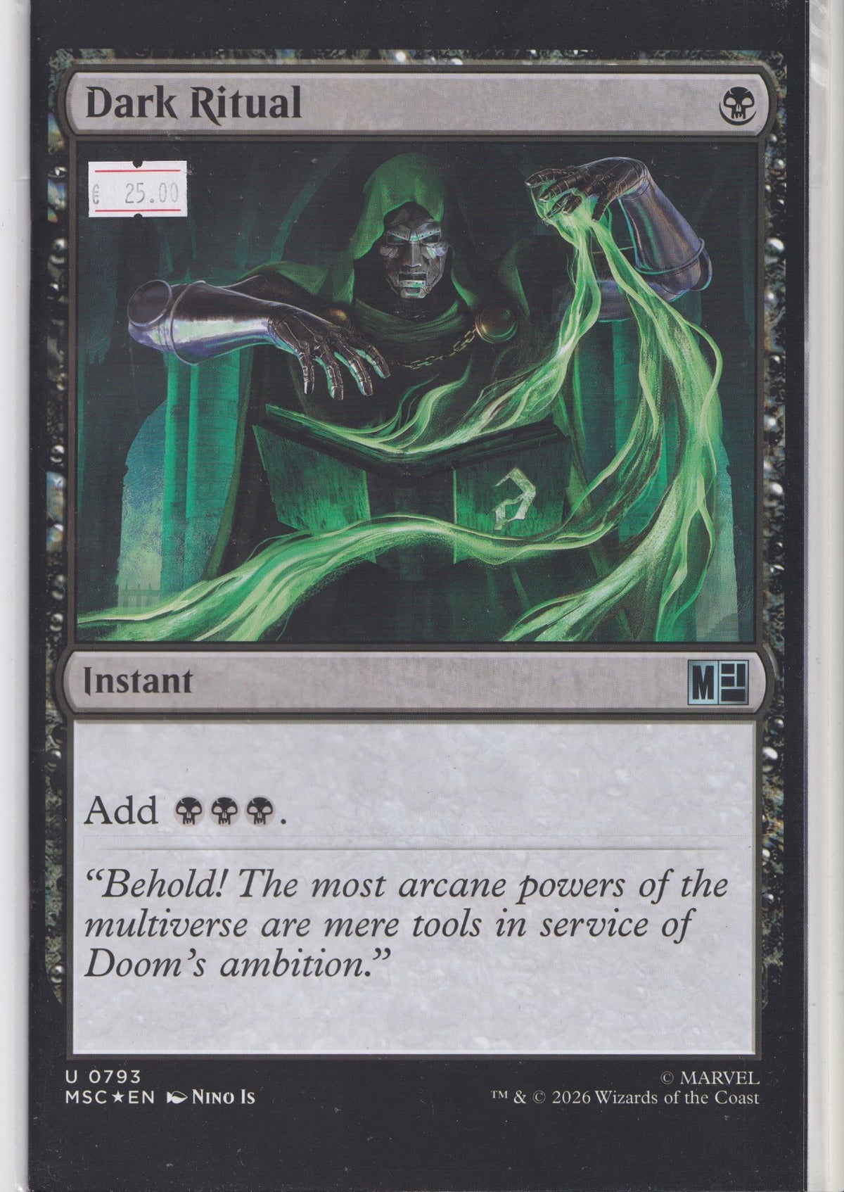 Marvel Doctor Doom Dark Ritual – Magic MTG Variant Cover Comic NM FCL