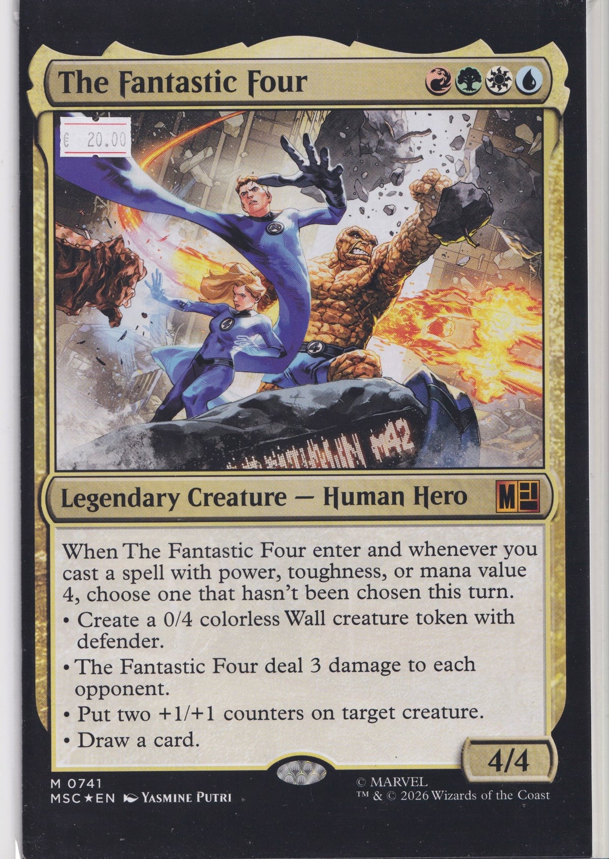 Marvel Fantastic Four – Magic The Gathering Homage Variant Cover NM FCL