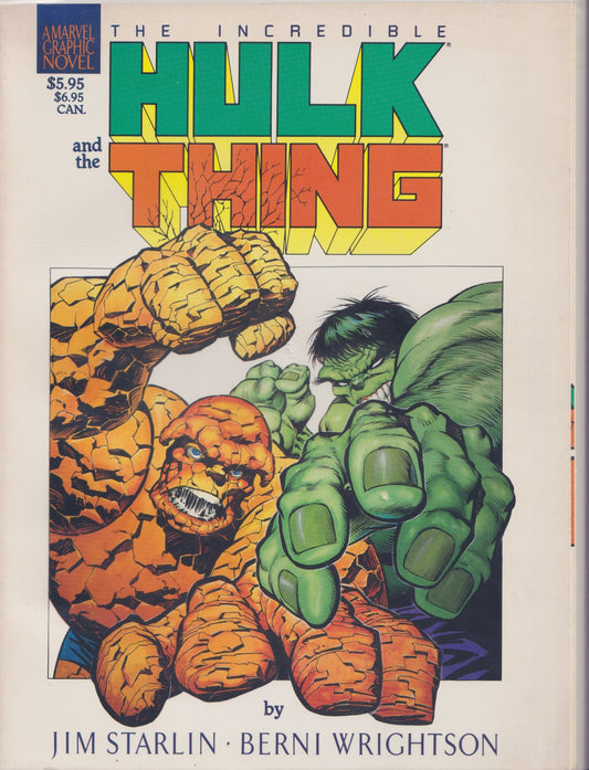 Marvel Graphic Novel :Incredible Hulk and the Thing The Big Change (1987) Starlin/Wrightson Fine+ 