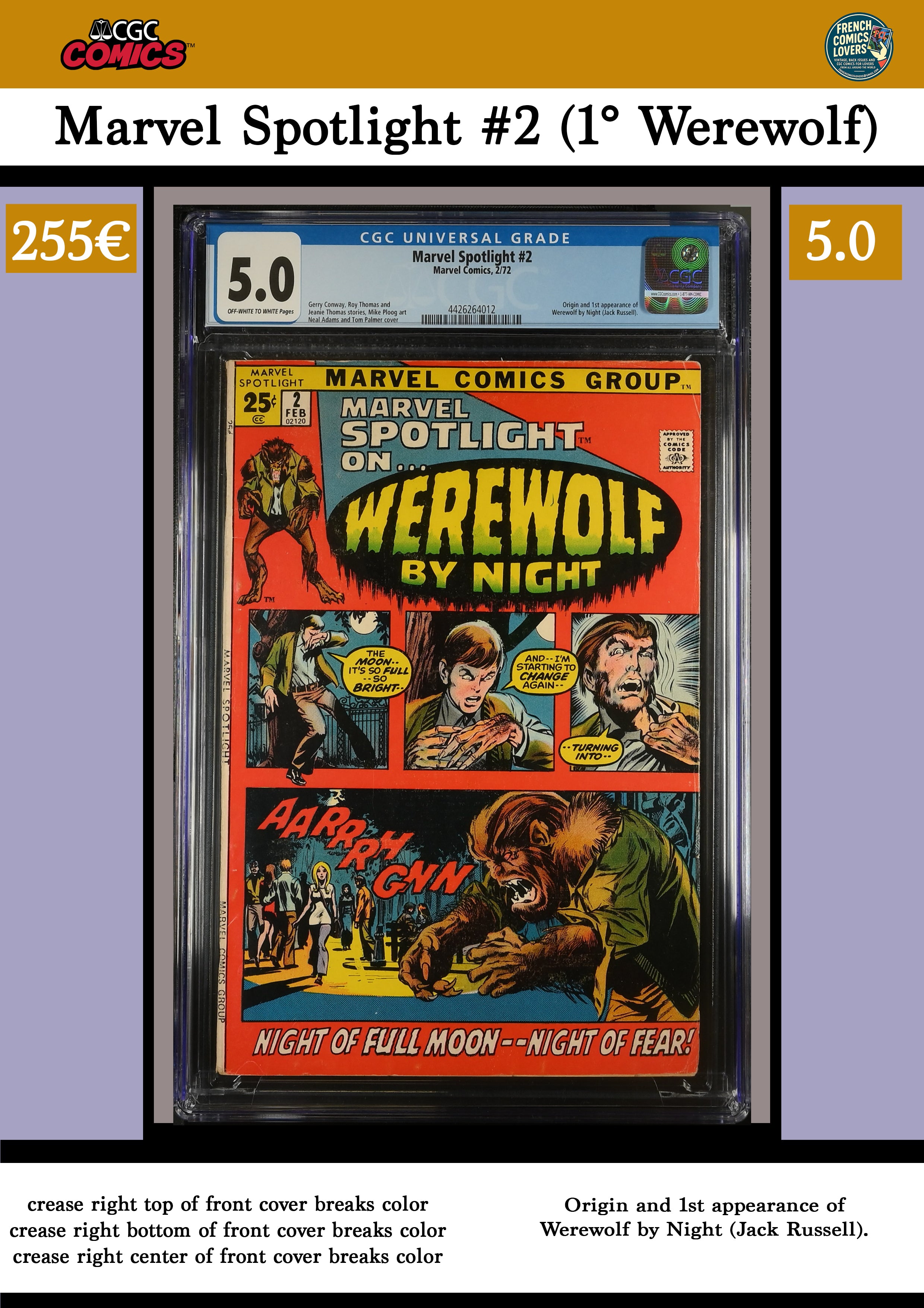 Werewolf by Night Comics Vintage & CGC | French Comics Lovers