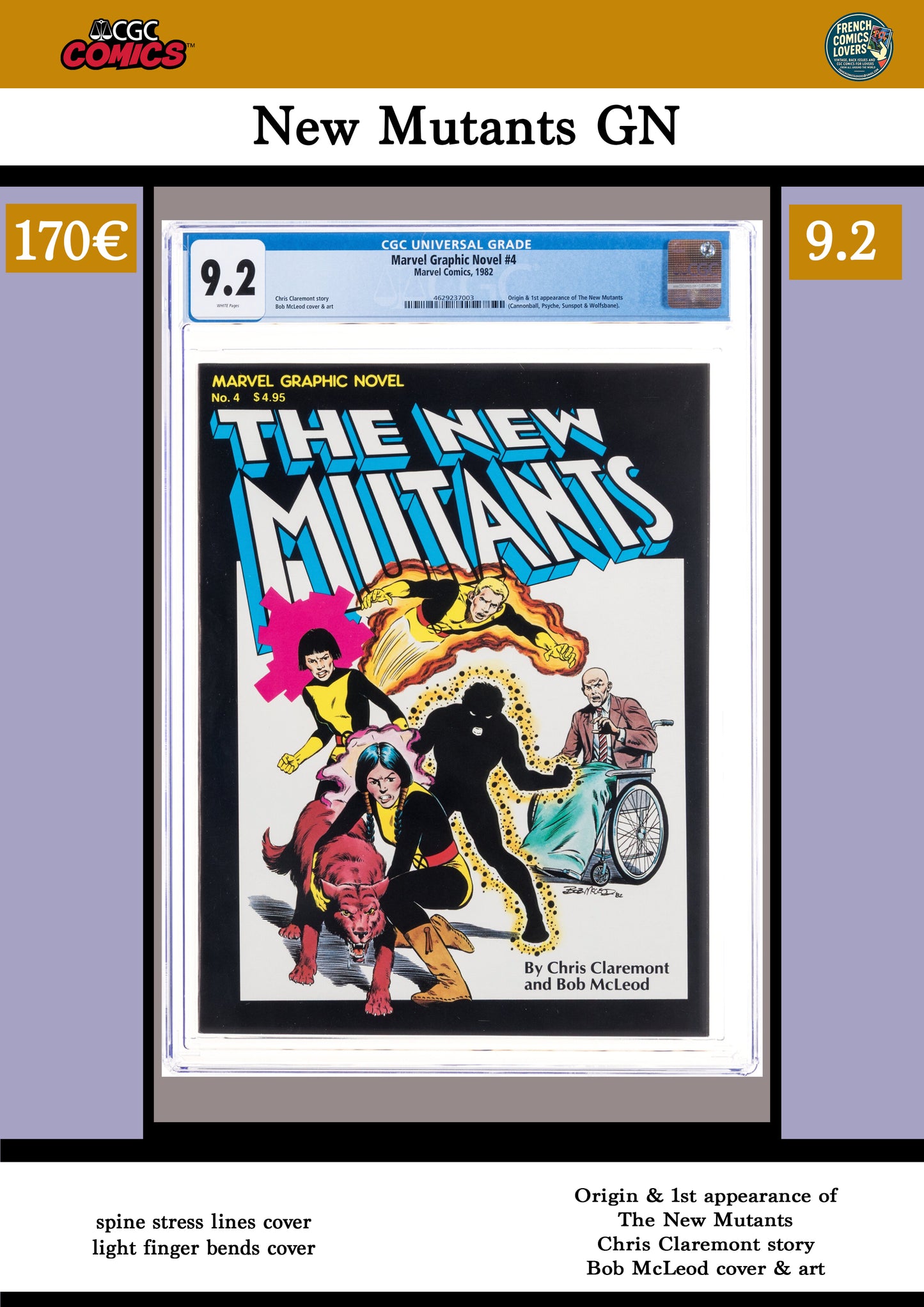 New Mutants Graphic Novel (1982) 1° New Mutants CGC 9.2