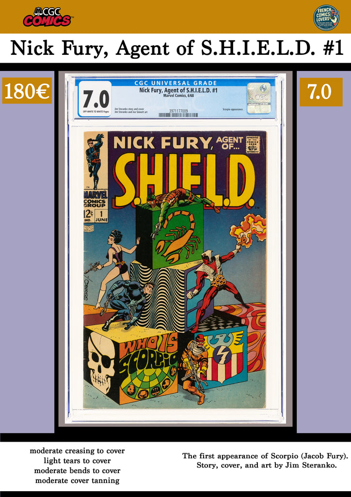 Nick Fury agent of SHIELD #1 (1968)  Steranko art CGC 7.0 FCL