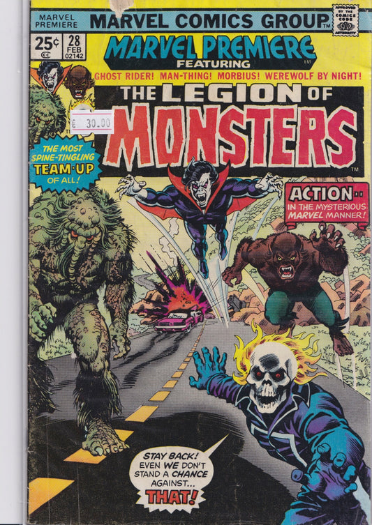 Marvel Premiere #28 (1976) Legion of Monsters G+/VG- - French Comics Lovers