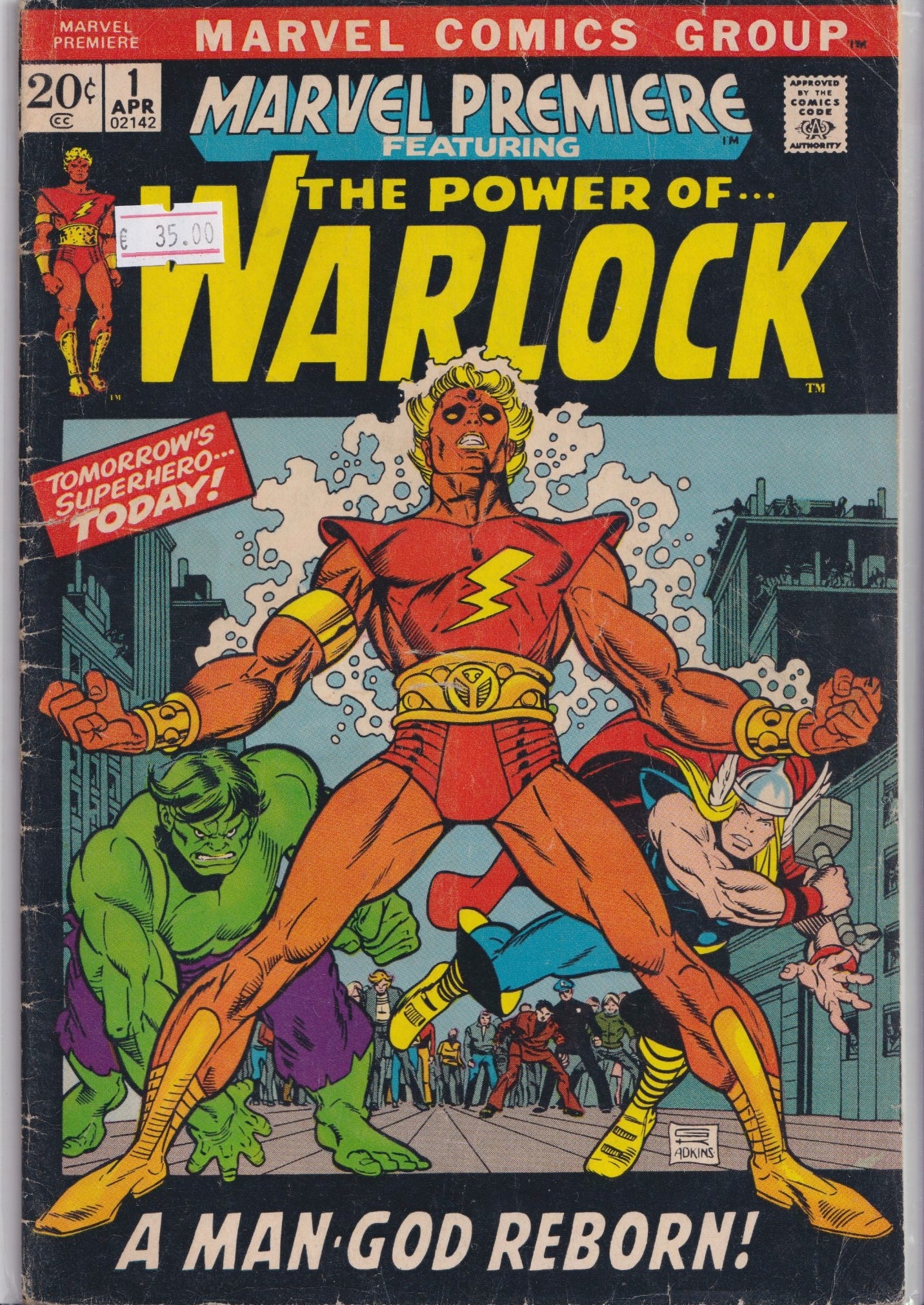 Marvel Premiere #1 (1972) 1° Warlock VG- - French Comics Lovers