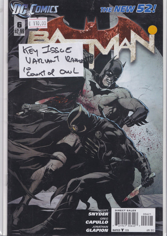 Batman #6 (2006) variant 1° Court of Owl VF - French Comics Lovers