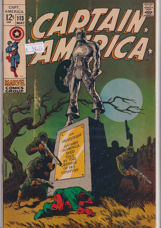 Captain America #113 (1969) Steranko art Fine - French Comics Lovers