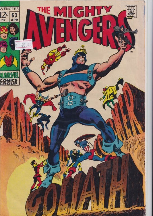 Avengers #63 (1969) 1° Goliath F+ - French Comics Lovers
